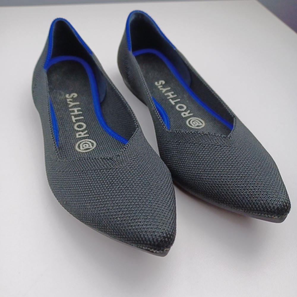 Rothy's The pointed flat knit shoes breathable office wear minimalist 6.5